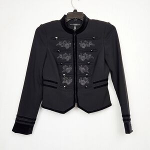 White House Black Market Black Military Style Blazer